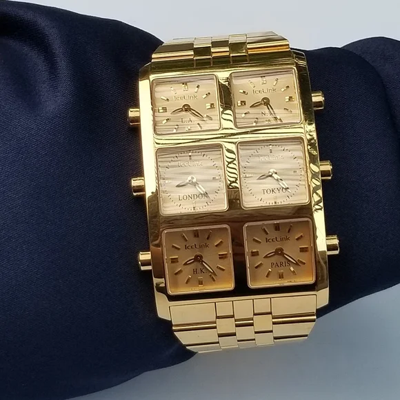 Rare IceLink Ambassador Presidential Six TimeZone VintageLuxury Unisex Watch